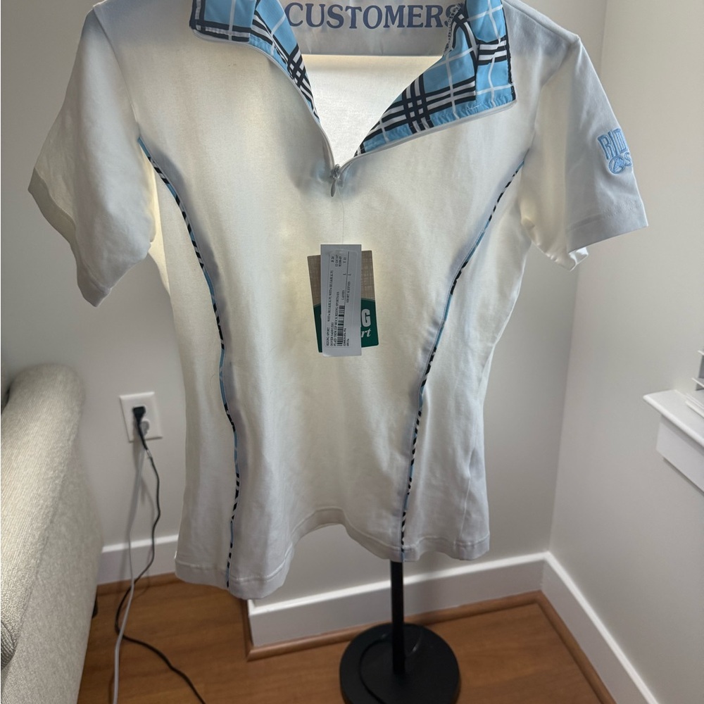Stylish White and Blue Polo Shirt
